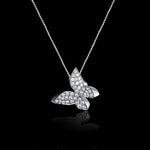 Odyssey diamond extra large Butterfly pendant necklace set in 18ct white gold by Stefano Canturi