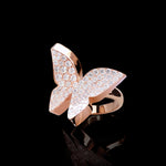 Odyssey diamond Butterfly ring in 18ct pink gold by Stefano Canturi