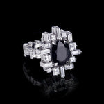 Stella diamond and Australian black sapphire ring set in 18ct white gold by Stefano Canturi
