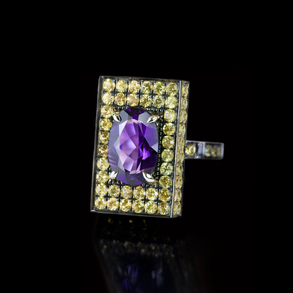 Captivo amethyst and yellow sapphire ring by Stefano Canturi