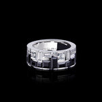 Cubism Radiant Diamond and Australian Black Sapphire Ring set in 18ct White Gold by Stefano Canturi