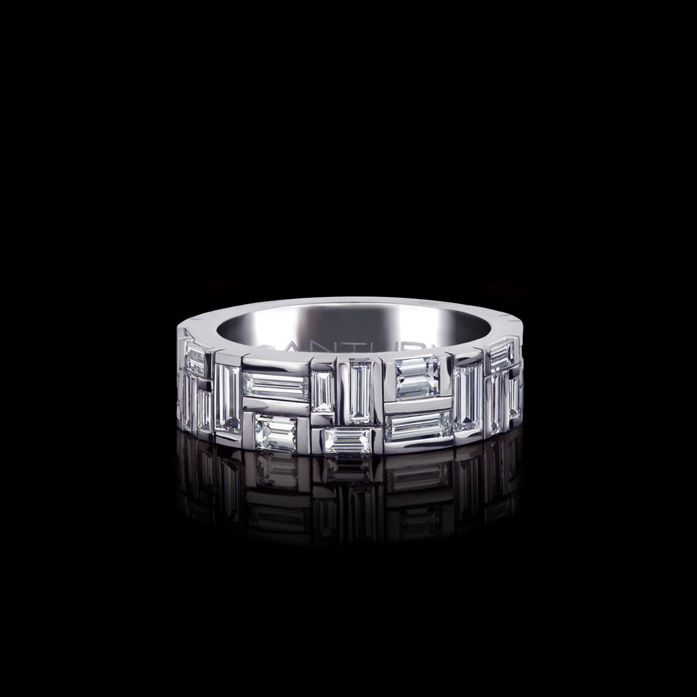 Cubism Medium Diamond Ring set in 18ct White Gold by Stefano Canturi