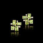 Cubism Colourburst diamond and peridot earrings in 18ct yellow gold by Stefano Canturi