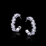 Cubism Radiant diamond hoop earrings in 18ct white gold by Stefano Canturi