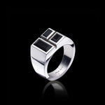 Cubism Signet Australian black spinel ring set in 18ct white gold by Stefano Canturi