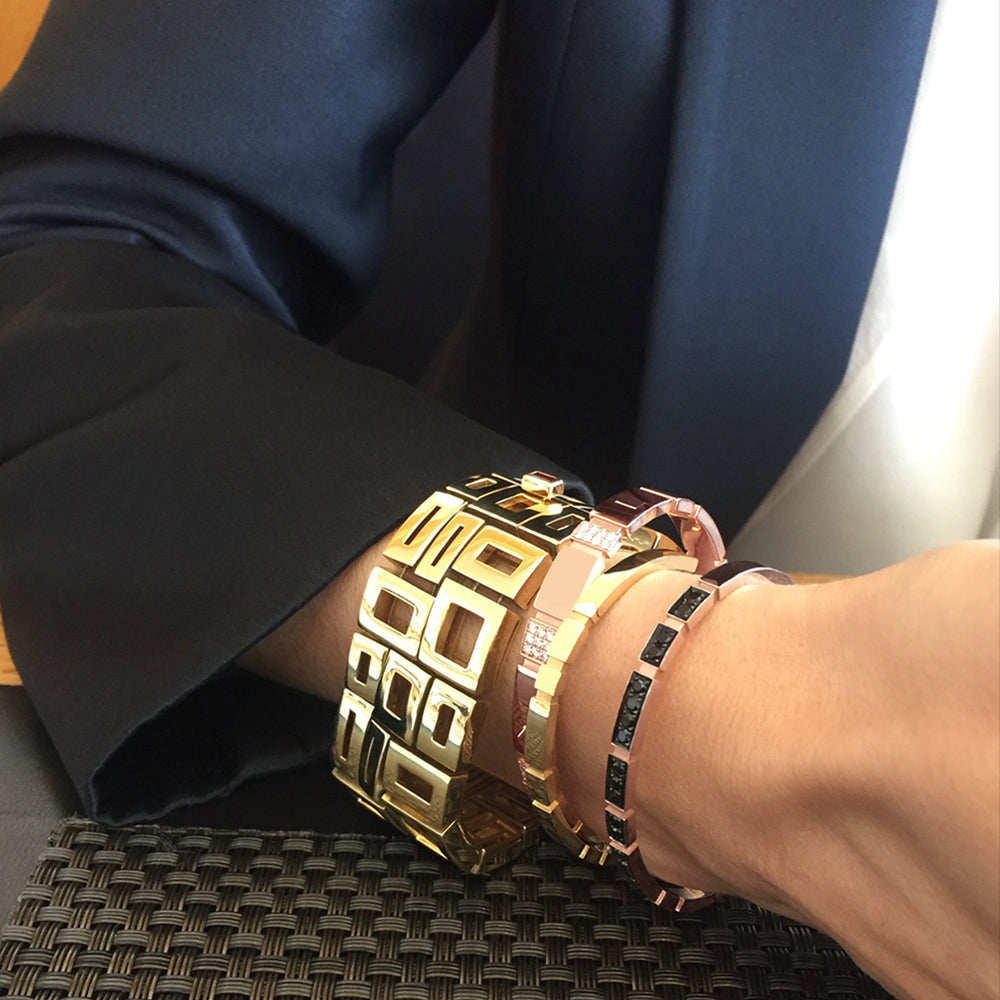Etermal bangles and Geometric cuff by Stefano Canturi
