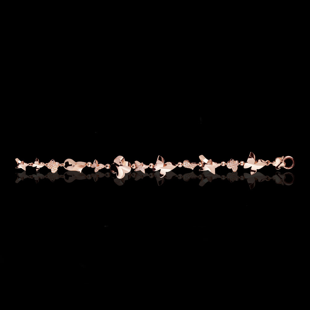 Odyssey diamond multi-shape bracelet in 18ct pink gold by Stefano Canturi
