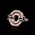 Regina double link diamond and Australian black sapphire ring by Stefano Canturi