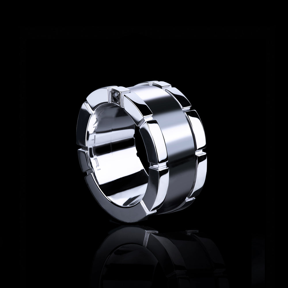 Regina 11mm ceramic ring in 18ct white gold by Stefano Canturi